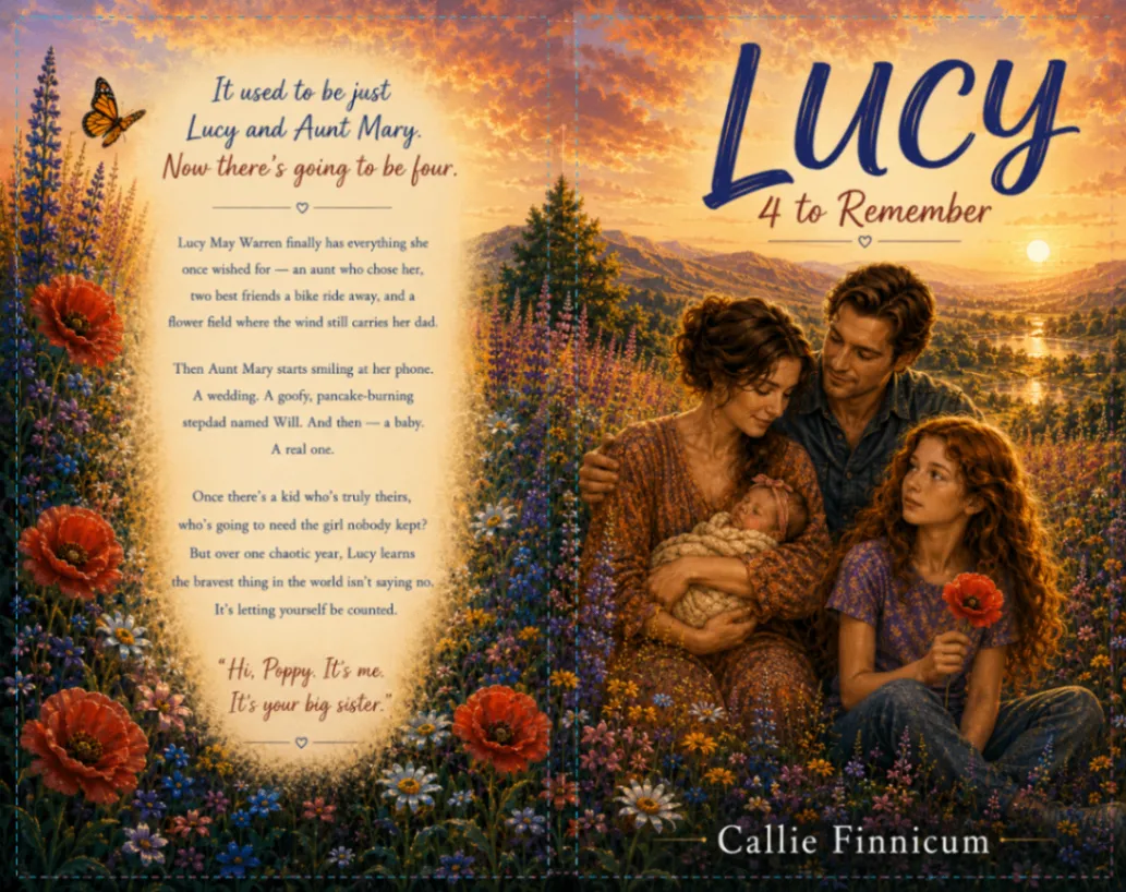 Front cover artwork for Lucy: 4 to Remember, shown from a wraparound spread