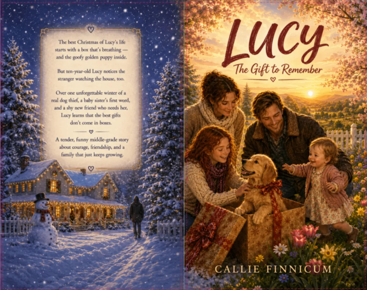 Front cover artwork for Lucy: A Gift to Remember, shown from a wraparound spread