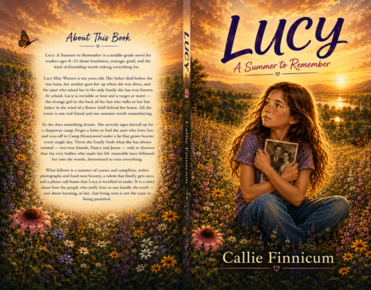Front cover artwork for Lucy: A Summer to Remember, shown from a wraparound spread